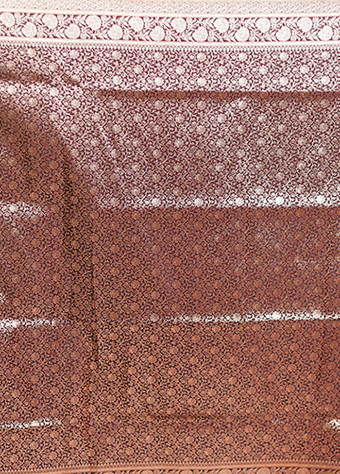 Maroon Banarasi Silk Saree With Blouse Piece - Image 5