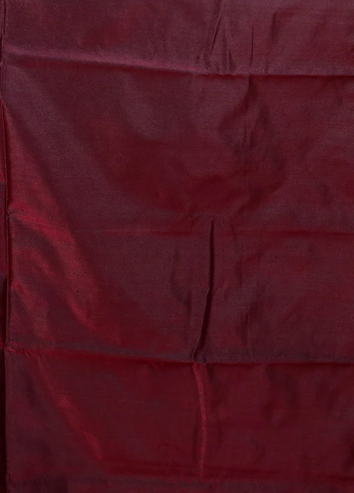 Maroon Banarasi Silk Saree With Blouse Piece - Image 5