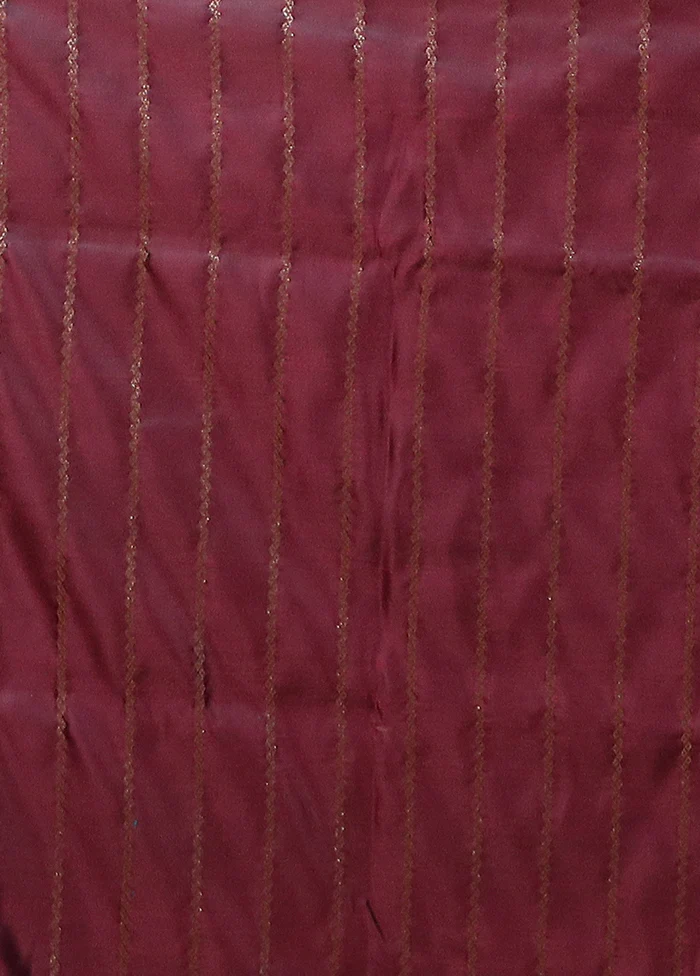 Maroon Banarasi Silk Saree With Blouse Piece - Image 5
