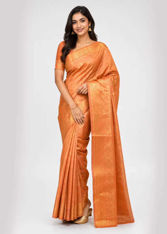 Maroon Banarasi Silk Saree With Blouse Piece