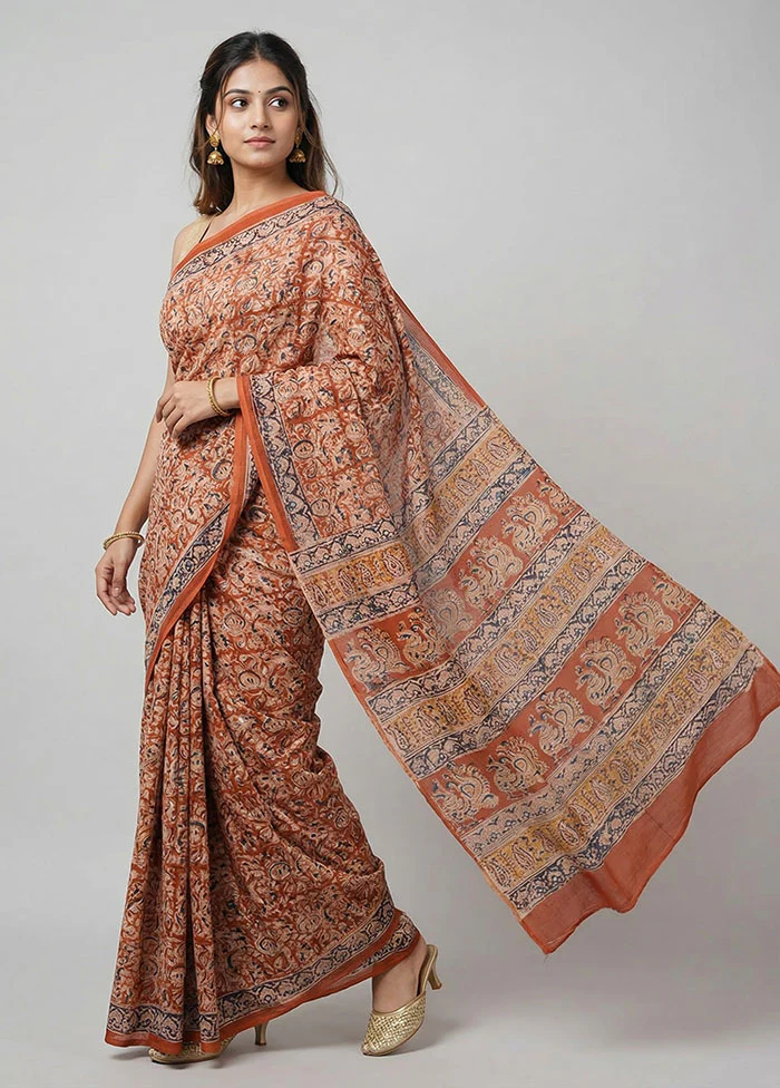 Maroon Chanderi Cotton Saree With Blouse Piece