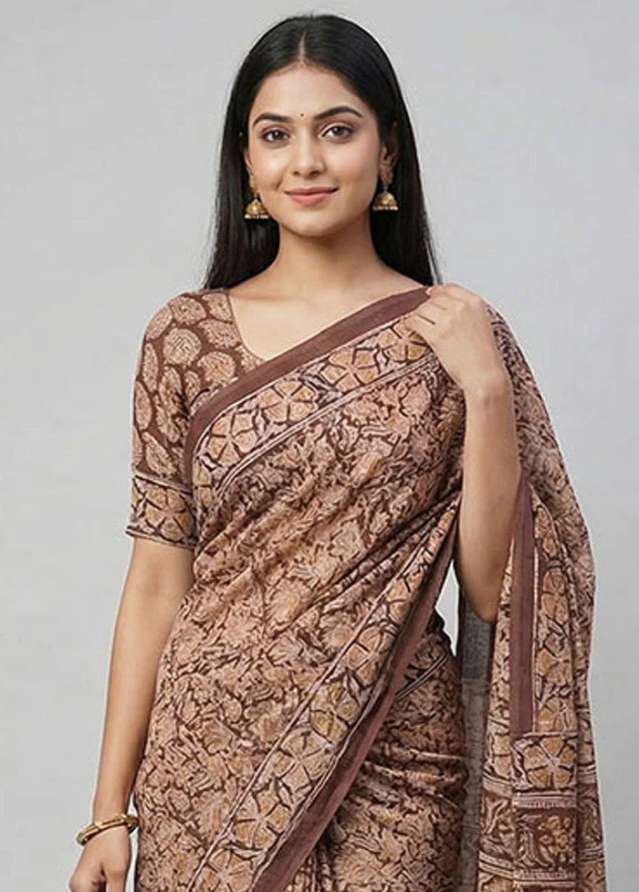 Maroon Chanderi Cotton Saree With Blouse Piece - Image 2