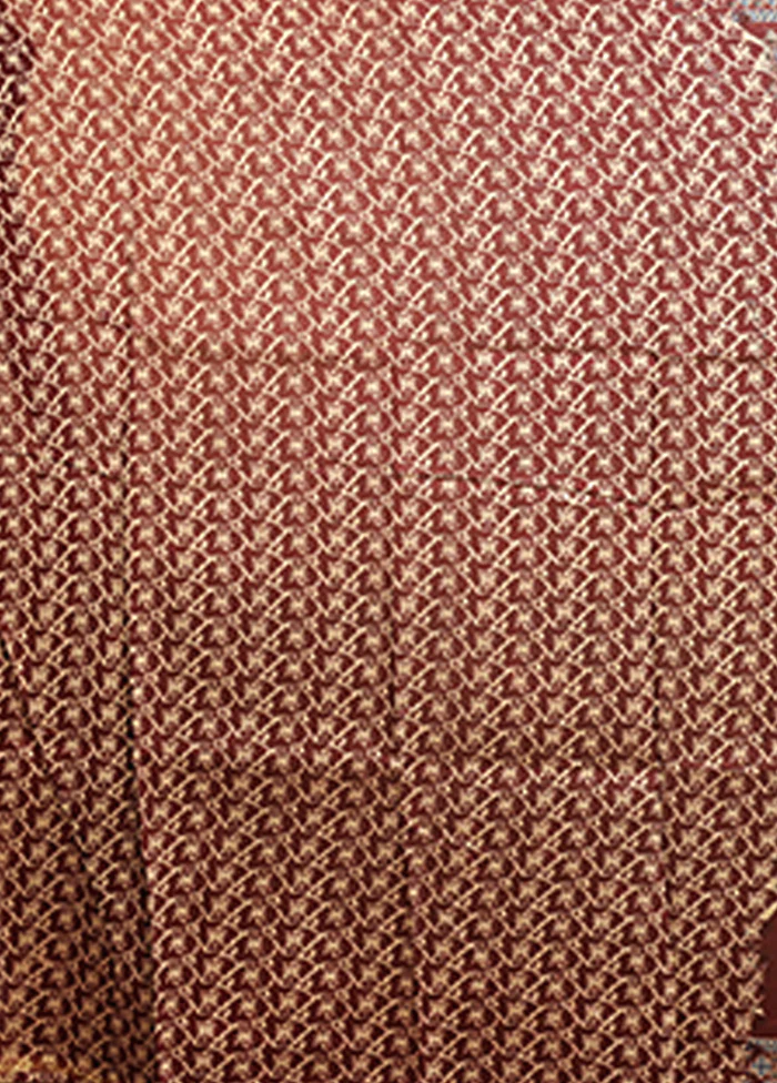 Maroon Chanderi Silk Saree With Blouse Piece - Image 5