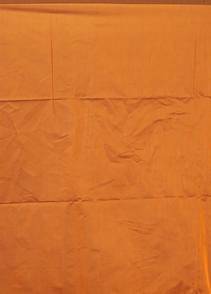 Maroon Cotton Saree With Blouse Piece - Image 5