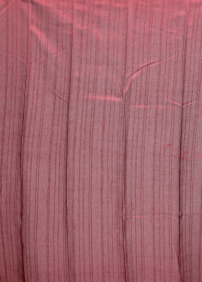Maroon Dupion Silk Saree With Blouse Piece - Image 5