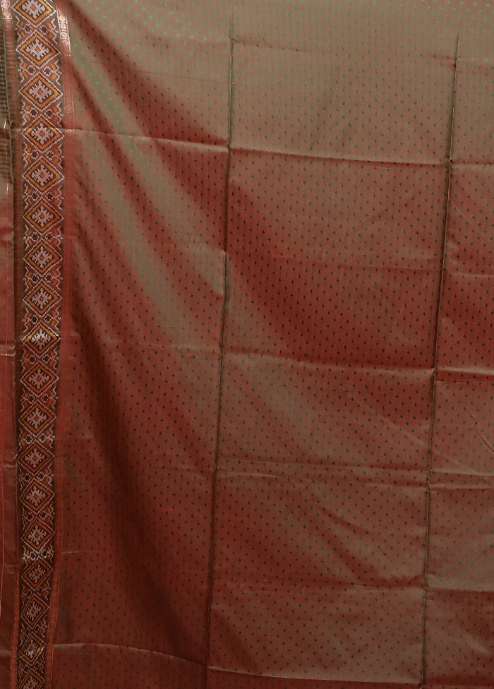 Maroon Dupion Silk Saree With Blouse Piece - Image 5