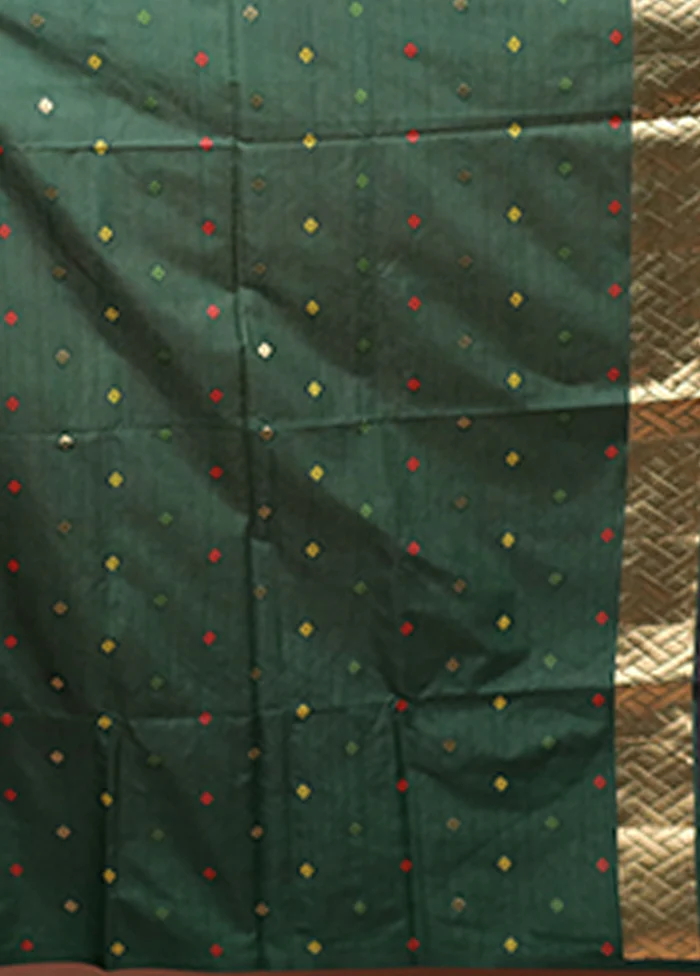 Maroon Dupion Silk Saree With Blouse Piece - Image 5