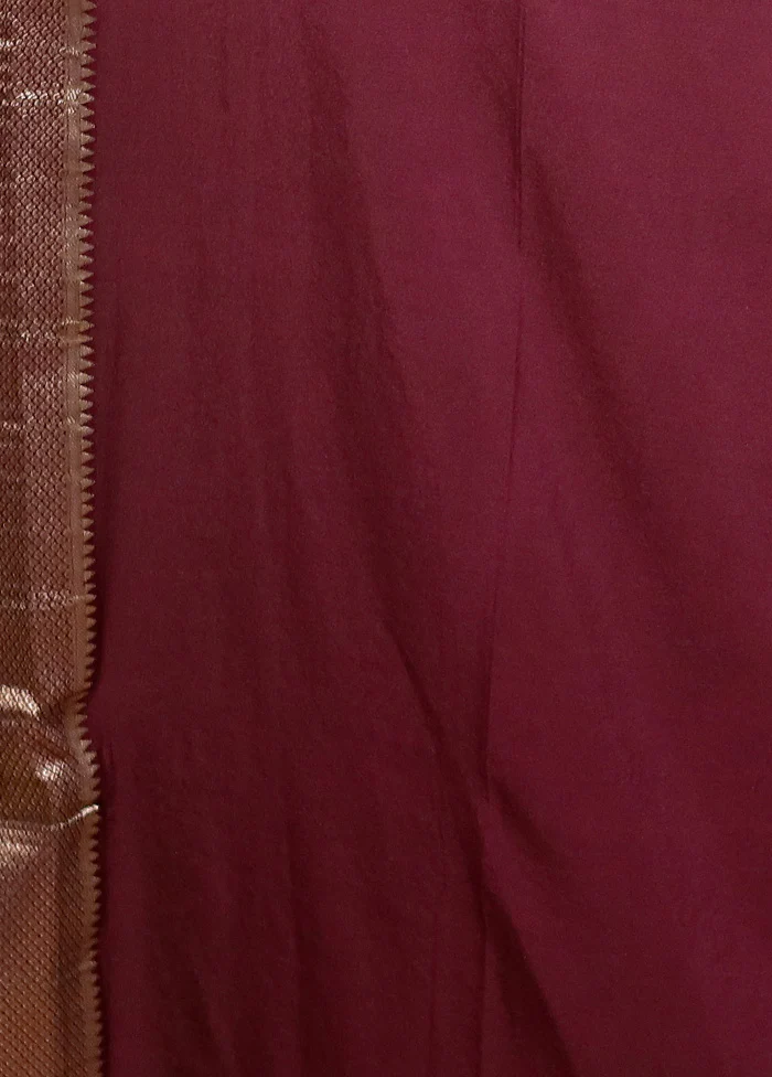 Maroon Georgette Saree With Blouse Piece - Image 5