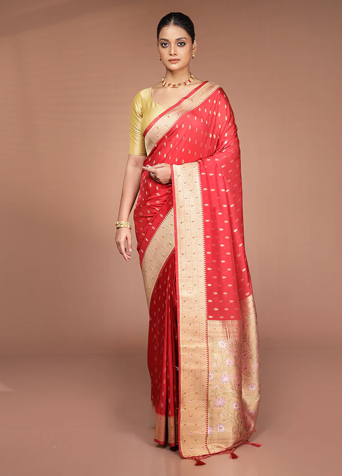 Maroon Georgette Saree With Blouse Piece - Image 2