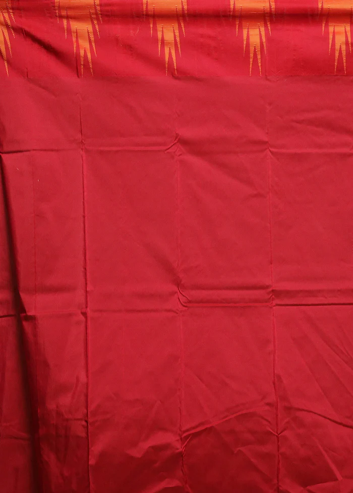 Maroon Handloom Kanjivaram Pure Silk Saree With Blouse Piece - Image 5