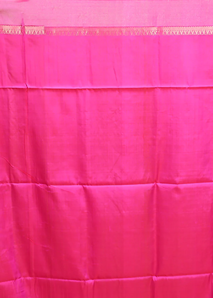 Maroon Handloom Kalakshetra Pure Silk Saree With Blouse Piece - Image 5