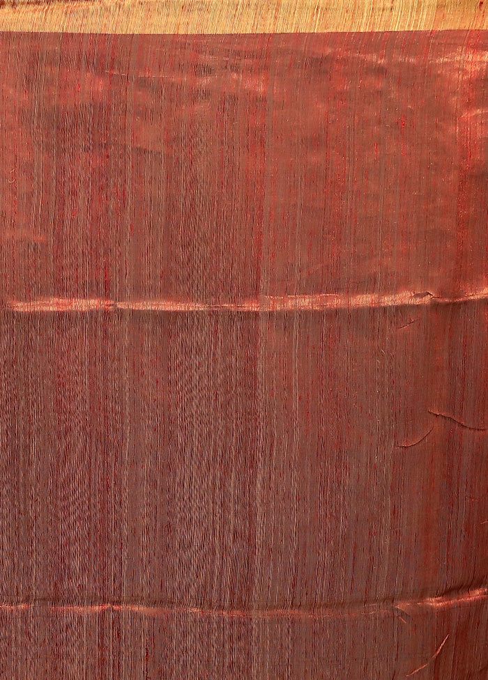 Maroon Handloom Matka Pure Silk Saree With Blouse Piece - Image 5