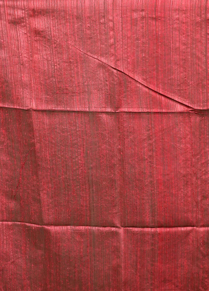 Maroon Handloom Matka Pure Silk Saree With Blouse Piece - Image 5