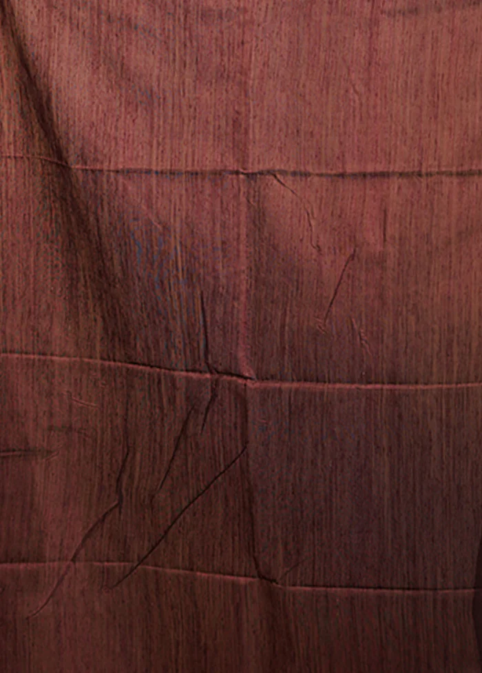 Maroon Handloom Matka Pure Silk Saree With Blouse Piece - Image 5