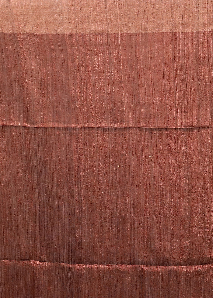 Maroon Handloom Matka Pure Silk Saree With Blouse Piece - Image 5