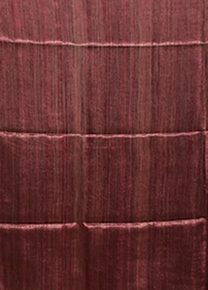 Maroon Handloom Matka Pure Silk Saree With Blouse Piece - Image 5