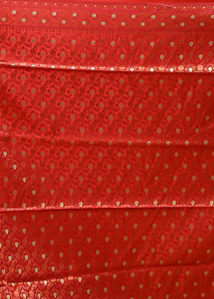 Maroon Handloom Tanchoi Pure Silk Saree With Blouse Piece - Image 5