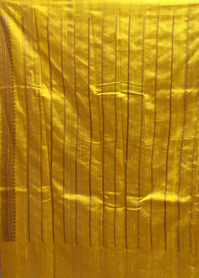 Maroon Handloom Tussar Pure Silk Saree With Blouse Piece - Image 5