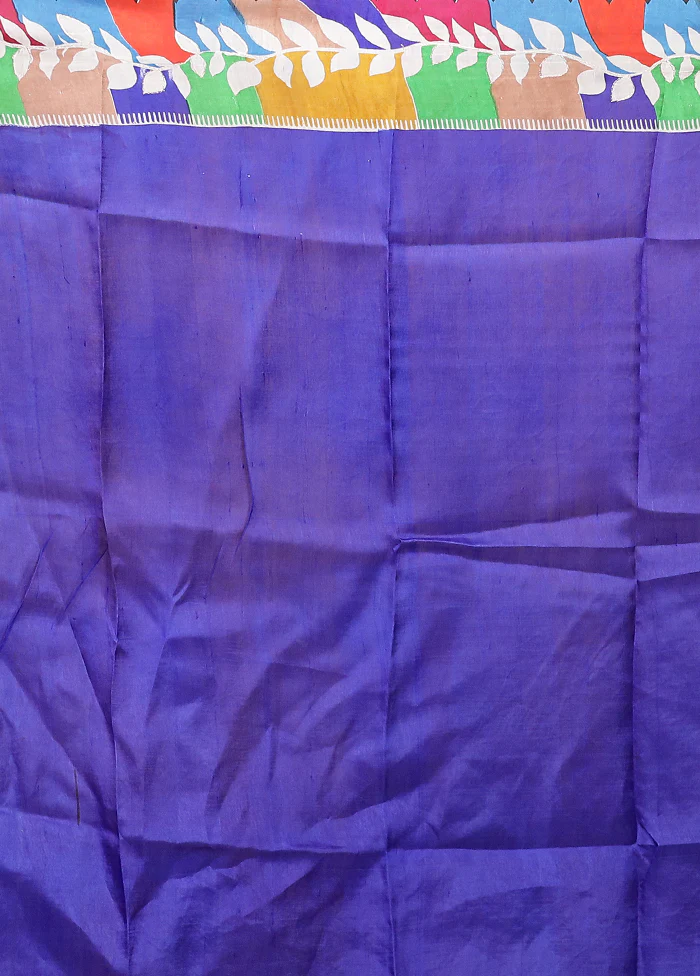 Maroon Handloom Tussar Pure Silk Saree With Blouse Piece - Image 5
