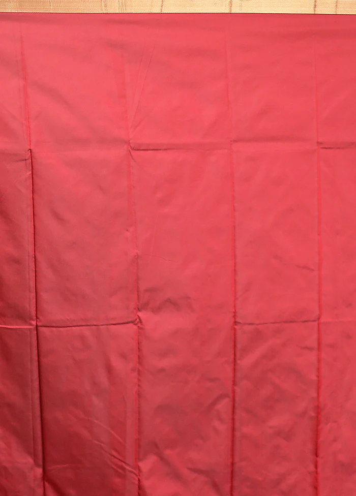 Maroon Kanjivaram Silk Saree With Blouse Piece - Image 5