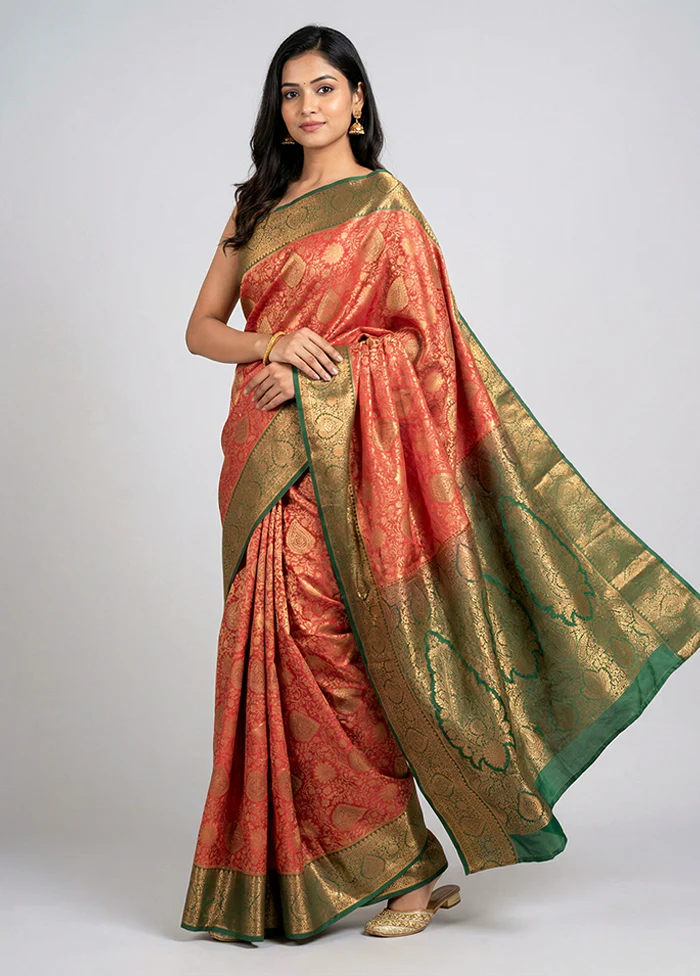 Maroon Kanjivaram Silk Saree With Blouse Piece
