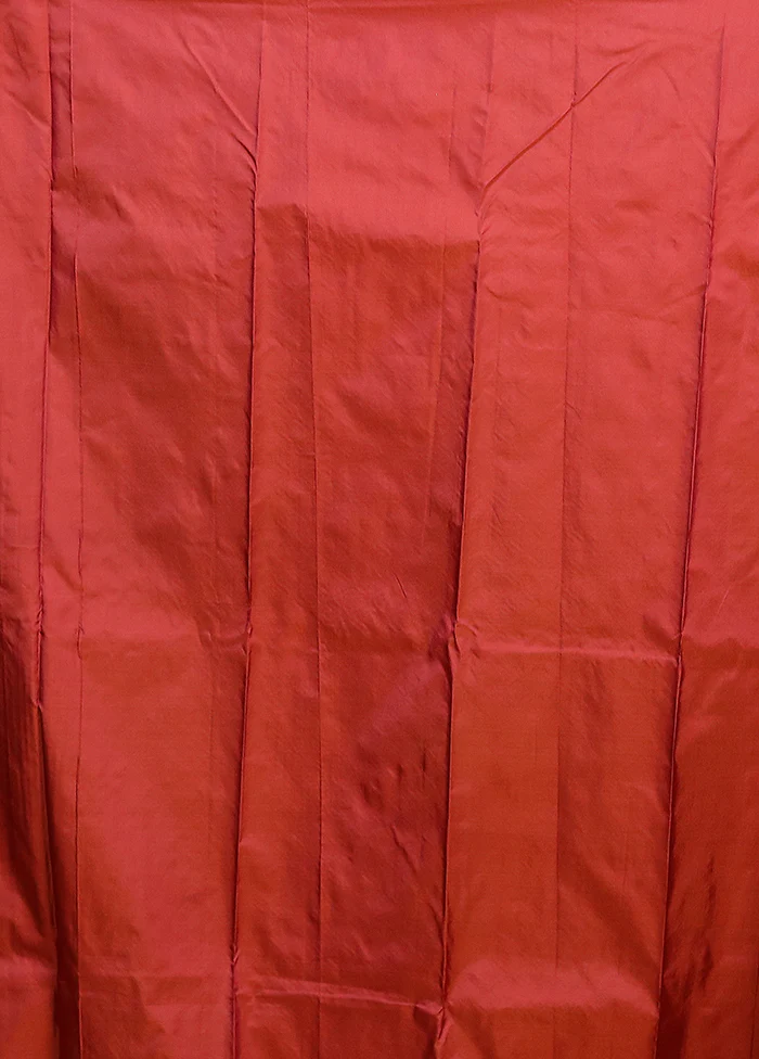 Maroon Kanjivaram Silk Saree With Blouse Piece - Image 5