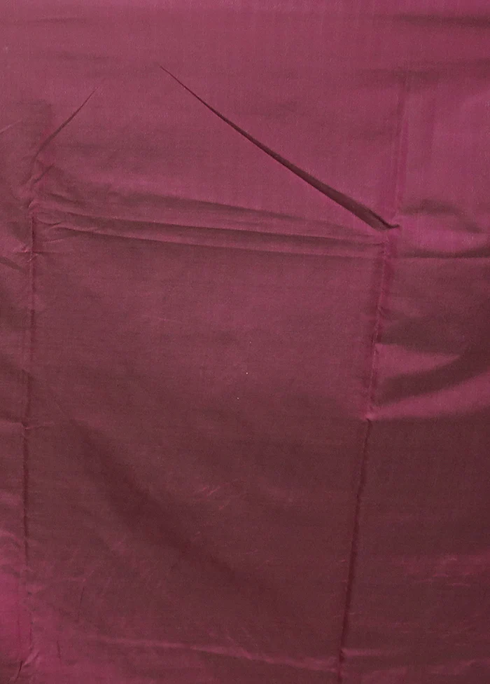Maroon Kantha Stitch Silk Saree With Blouse Piece - Image 5