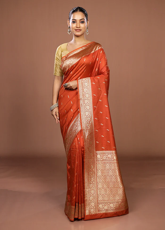 Brown Katan Silk Saree With Blouse Piece - Image 2