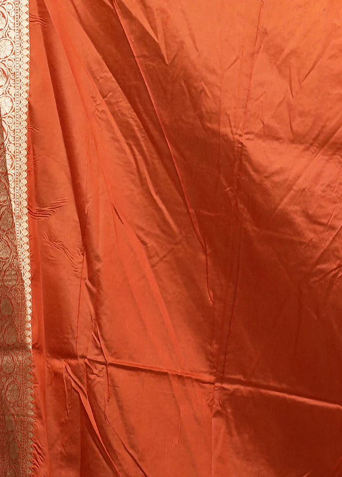 Brown Katan Silk Saree With Blouse Piece - Image 5