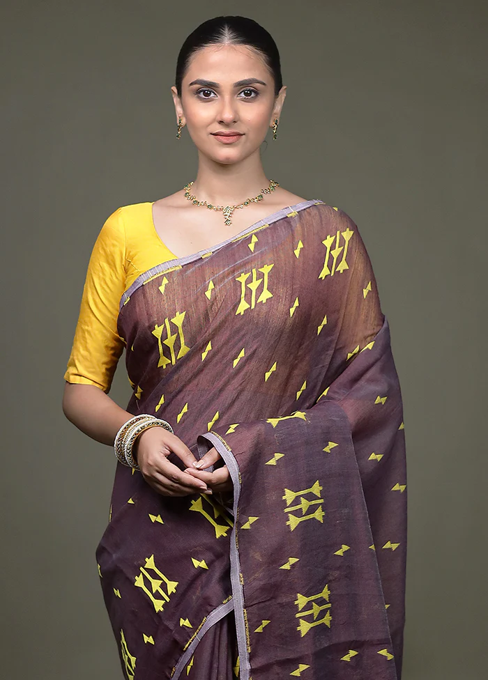 Maroon Matka Silk Saree With Blouse Piece
