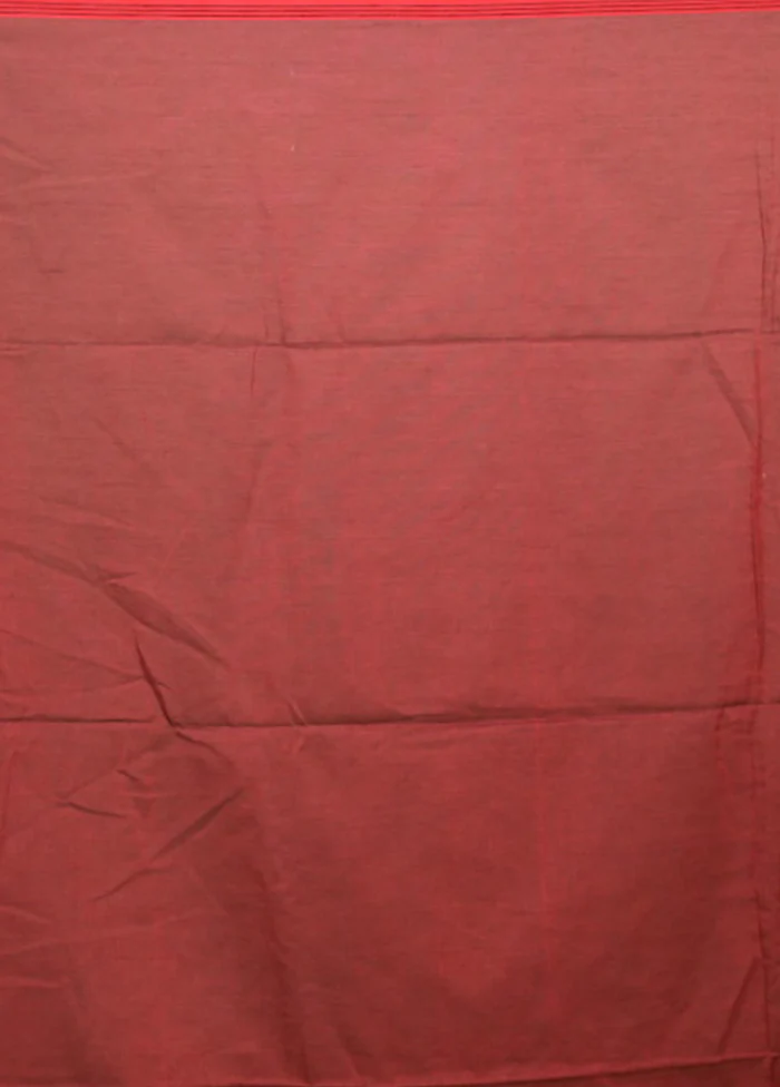 Maroon Matka Silk Saree With Blouse Piece - Image 5