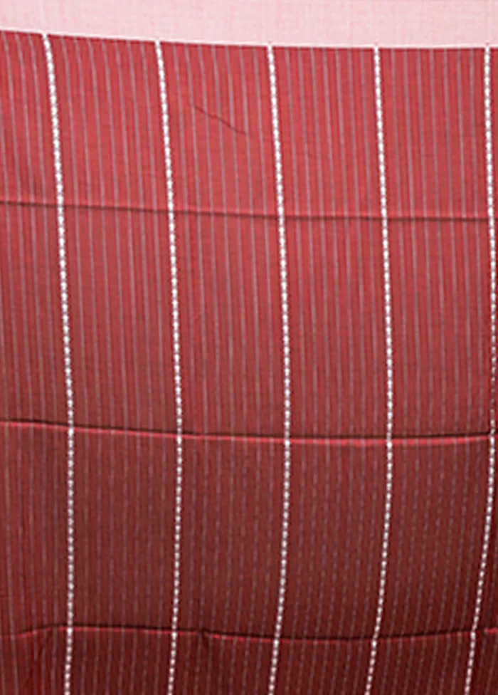 Maroon Matka Silk Saree With Blouse Piece - Image 5