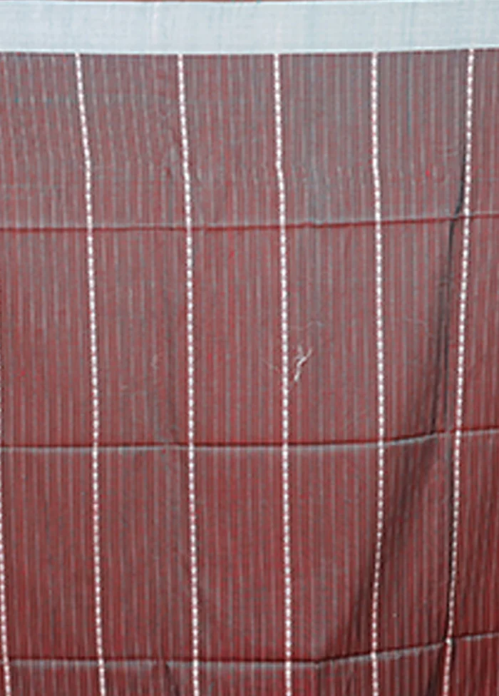 Maroon Matka Silk Saree With Blouse Piece - Image 5