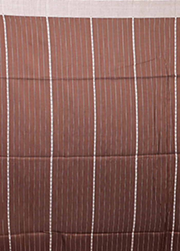 Brown Matka Silk Saree With Blouse Piece - Image 5