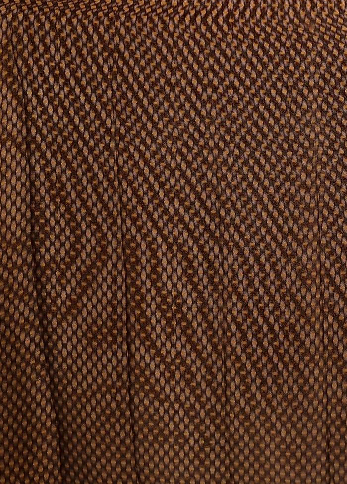 Brown Printed Silk Saree With Blouse Piece - Image 5
