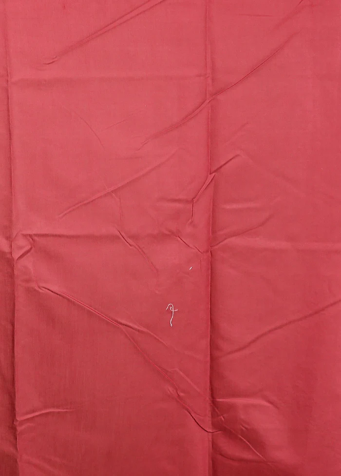 Maroon Pure Cotton Saree With Blouse Piece - Image 5