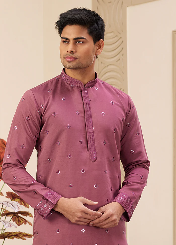 Maroon Silk Kurta & Pajama Set - Image 2