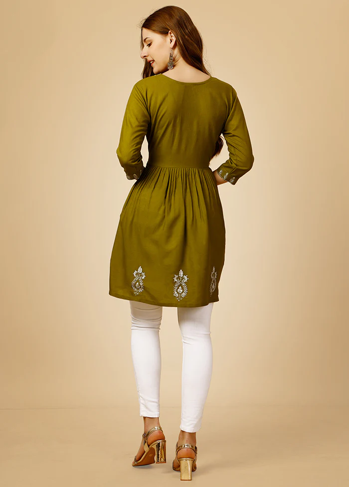 Mehendi Readymade Viscose Top - Image 2