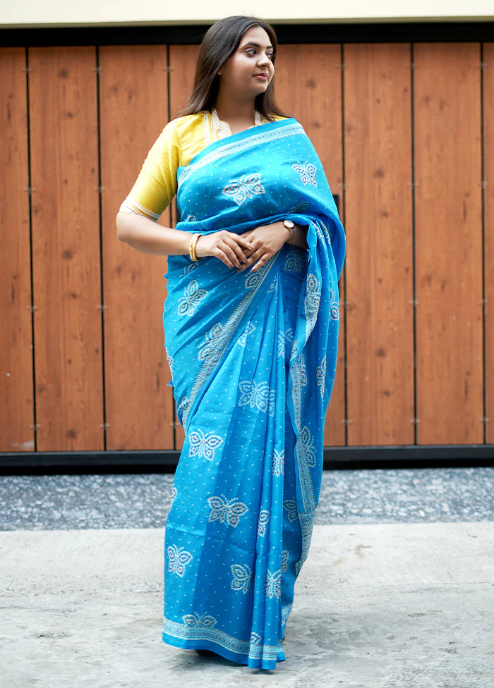 Multicolor Bhagalpuri Silk Saree Without Blouse Piece - Image 3
