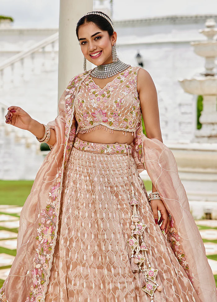 Multicolor Blended Silk Lehenga Set - Image 2