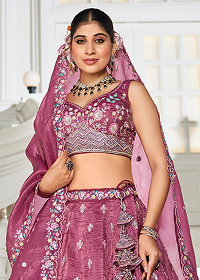 Multicolor Blended Silk Lehenga Set - Image 2