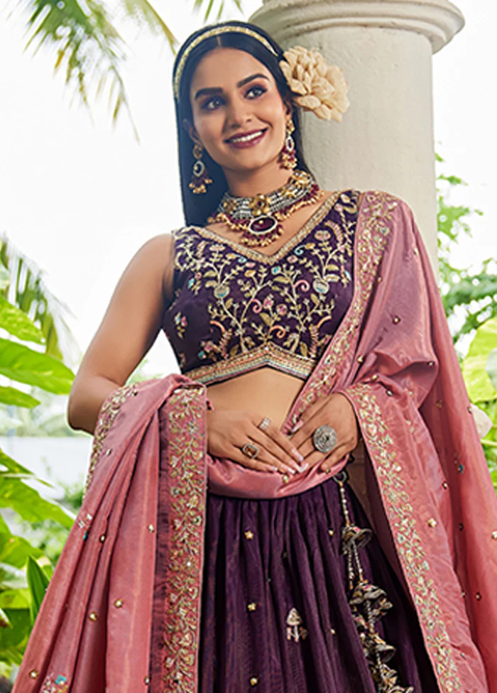 Multicolor Blended Silk Lehenga Set - Image 2