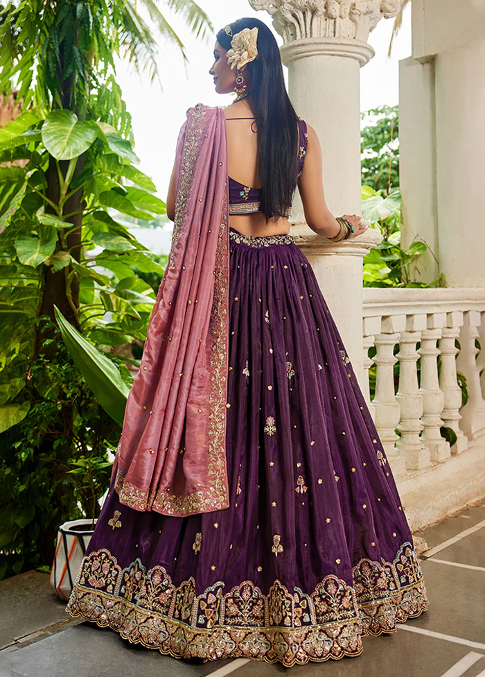 Multicolor Blended Silk Lehenga Set - Image 3