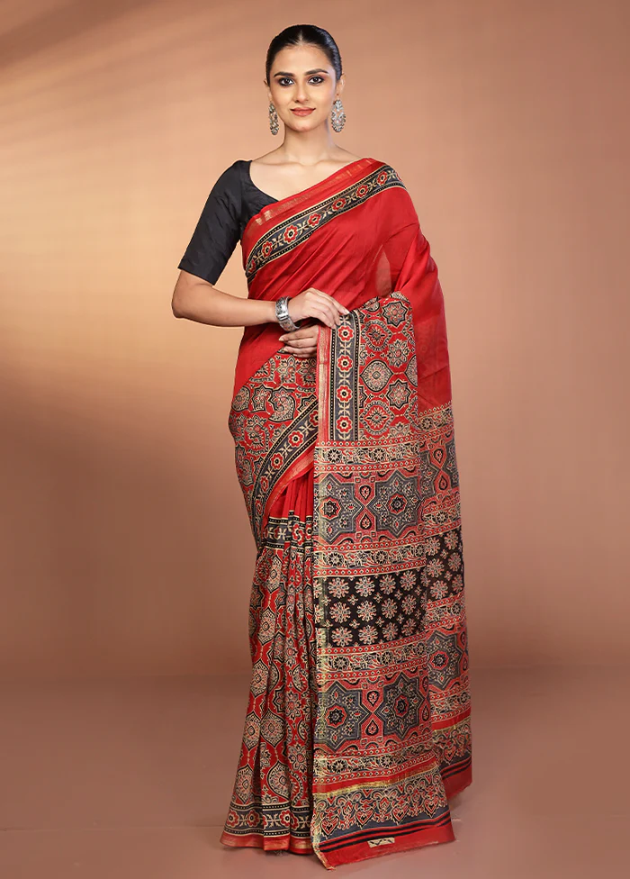 Multicolor Chanderi Silk Saree With Blouse Piece - Image 2