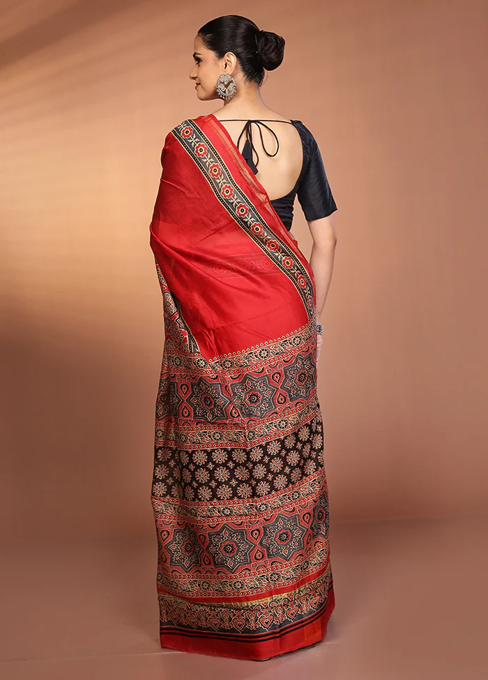 Multicolor Chanderi Silk Saree With Blouse Piece - Image 3