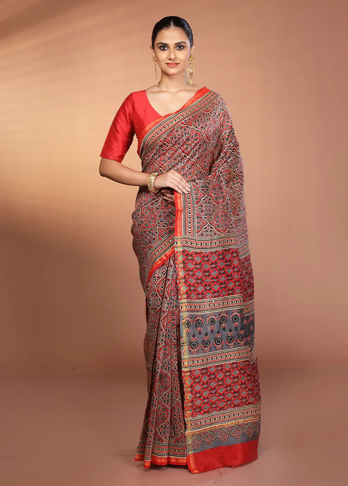 Multicolor Chanderi Silk Saree With Blouse Piece - Image 2