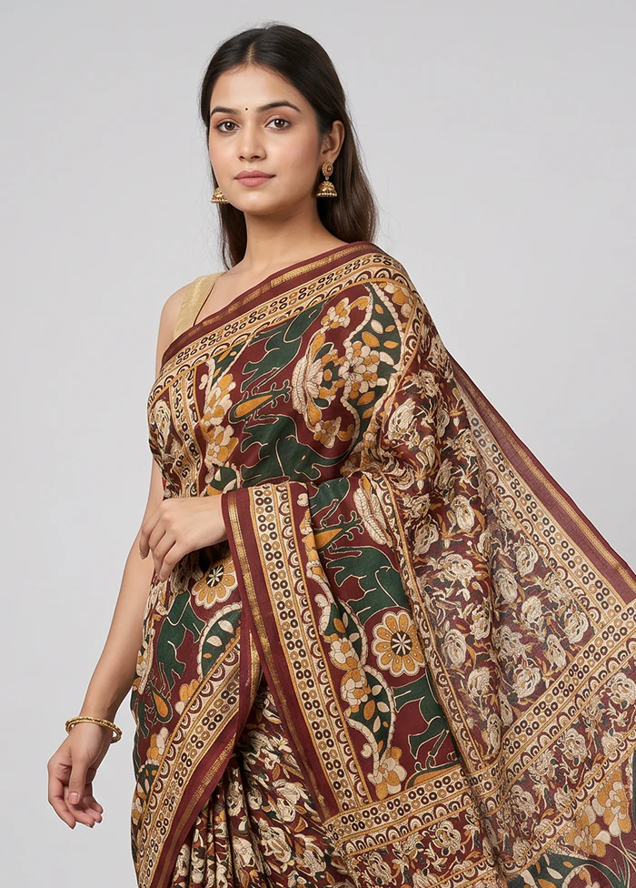 Multicolor Chanderi Silk Saree With Blouse Piece - Image 2