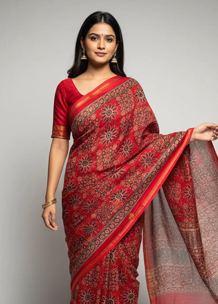 Multicolor Chanderi Silk Saree With Blouse Piece - Image 2