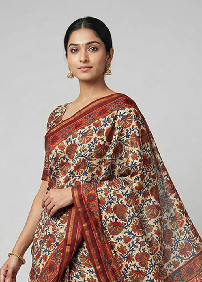 Multicolor Chanderi Silk Saree With Blouse Piece - Image 2