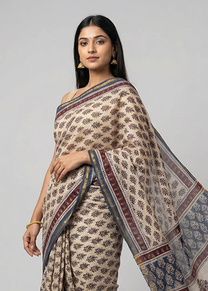 Multicolor Chanderi Silk Saree With Blouse Piece - Image 2